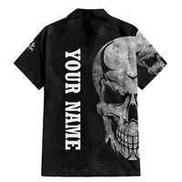 Bowling Skull Family Matching Mermaid Dress and Hawaiian Shirt with American Flag and Custom Name Text Design - Wonder Print Shop