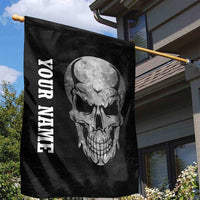 Bowling Skull Garden Flag with American Flag and Custom Name Text Design - Wonder Print Shop