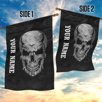 Bowling Skull Garden Flag with American Flag and Custom Name Text Design - Wonder Print Shop