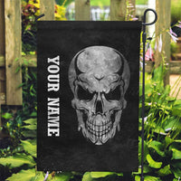 Bowling Skull Garden Flag with American Flag and Custom Name Text Design - Wonder Print Shop