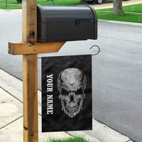 Bowling Skull Garden Flag with American Flag and Custom Name Text Design - Wonder Print Shop
