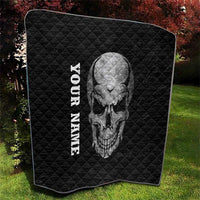 Bowling Skull Quilt with American Flag and Custom Name Text Design - Wonder Print Shop