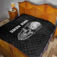 Bowling Skull Quilt with American Flag and Custom Name Text Design - Wonder Print Shop