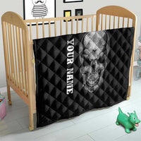 Bowling Skull Quilt with American Flag and Custom Name Text Design - Wonder Print Shop