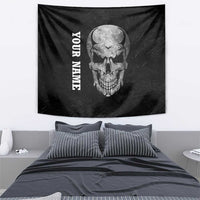 Bowling Skull Tapestry with American Flag and Custom Name Text Design - Wonder Print Shop