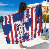Moto X Skull Graphic Sarong with Red White Blue Splatter and Custom Number Design - Wonder Print Shop