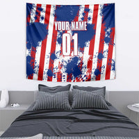 Moto X Skull Graphic Tapestry with Red White Blue Splatter and Custom Number Design - Wonder Print Shop