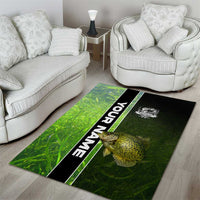 Crappie Fish Green Underwater Graphic Area Rug with Custom Name and Fishing Logo Design - Wonder Print Shop