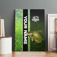 Crappie Fish Green Underwater Graphic Canvas Wall Art with Custom Name and Fishing Logo Design - Wonder Print Shop