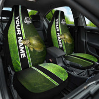 Crappie Fish Green Underwater Graphic Car Seat Cover with Custom Name and Fishing Logo Design - Wonder Print Shop