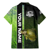 Crappie Fish Green Underwater Graphic Family Matching Mermaid Dress and Hawaiian Shirt with Custom Name and Fishing Logo Design - Wonder Print Shop