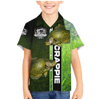 Crappie Fish Green Underwater Graphic Family Matching Mermaid Dress and Hawaiian Shirt with Custom Name and Fishing Logo Design - Wonder Print Shop