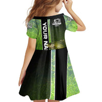 Crappie Fish Green Underwater Graphic Family Matching Off Shoulder Maxi Dress and Hawaiian Shirt with Custom Name and Fishing Logo Design - Wonder Print Shop