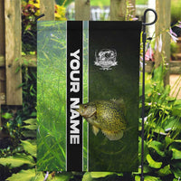 Crappie Fish Green Underwater Graphic Garden Flag with Custom Name and Fishing Logo Design - Wonder Print Shop