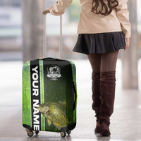 Crappie Fish Green Underwater Graphic Luggage Cover with Custom Name and Fishing Logo Design - Wonder Print Shop