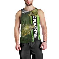 Crappie Fish Green Underwater Graphic Men Tank Top with Custom Name and Fishing Logo Design - Wonder Print Shop