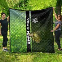 Crappie Fish Green Underwater Graphic Quilt with Custom Name and Fishing Logo Design - Wonder Print Shop