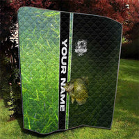 Crappie Fish Green Underwater Graphic Quilt with Custom Name and Fishing Logo Design - Wonder Print Shop