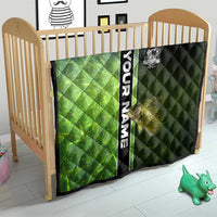 Crappie Fish Green Underwater Graphic Quilt with Custom Name and Fishing Logo Design - Wonder Print Shop