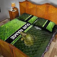 Crappie Fish Green Underwater Graphic Quilt Bed Set with Custom Name and Fishing Logo Design - Wonder Print Shop