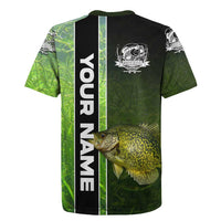 Crappie Fish Green Underwater Graphic Rugby Jersey with Custom Name and Fishing Logo Design - Wonder Print Shop