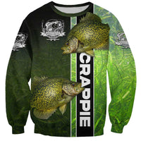 Crappie Fish Green Underwater Graphic Sweatshirt with Custom Name and Fishing Logo Design - Wonder Print Shop
