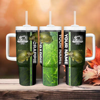 Crappie Fish Green Underwater Graphic Tumbler With Handle with Custom Name and Fishing Logo Design - Wonder Print Shop