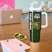 Crappie Fish Green Underwater Graphic Tumbler With Handle with Custom Name and Fishing Logo Design - Wonder Print Shop