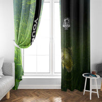 Crappie Fish Green Underwater Graphic Window Curtain with Custom Name and Fishing Logo Design - Wonder Print Shop