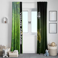 Crappie Fish Green Underwater Graphic Window Curtain with Custom Name and Fishing Logo Design - Wonder Print Shop