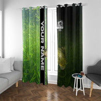 Crappie Fish Green Underwater Graphic Window Curtain with Custom Name and Fishing Logo Design - Wonder Print Shop