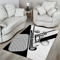 Golf Club Monochrome Design Area Rug with Golf Ball and Club Graphic and Custom Name Print - Wonder Print Shop