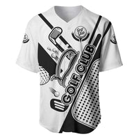 Golf Club Monochrome Design Baseball Jersey with Golf Ball and Club Graphic and Custom Name Print - Wonder Print Shop