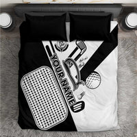 Golf Club Monochrome Design Bedding Set with Golf Ball and Club Graphic and Custom Name Print - Wonder Print Shop