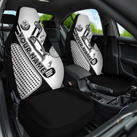 Golf Club Monochrome Design Car Seat Cover with Golf Ball and Club Graphic and Custom Name Print - Wonder Print Shop