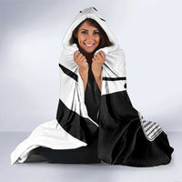 Golf Club Monochrome Design Hooded Blanket with Golf Ball and Club Graphic and Custom Name Print - Wonder Print Shop