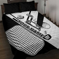 Golf Club Monochrome Design Quilt Bed Set with Golf Ball and Club Graphic and Custom Name Print - Wonder Print Shop
