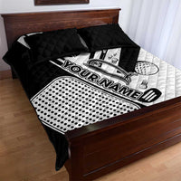 Golf Club Monochrome Design Quilt Bed Set with Golf Ball and Club Graphic and Custom Name Print - Wonder Print Shop