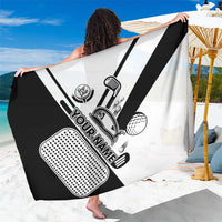 Golf Club Monochrome Design Sarong with Golf Ball and Club Graphic and Custom Name Print - Wonder Print Shop