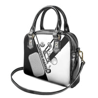Golf Club Monochrome Design Shoulder Handbag with Golf Ball and Club Graphic and Custom Name Print - Wonder Print Shop