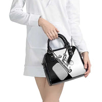 Golf Club Monochrome Design Shoulder Handbag with Golf Ball and Club Graphic and Custom Name Print - Wonder Print Shop