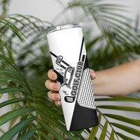 Golf Club Monochrome Design Skinny Tumbler with Golf Ball and Club Graphic and Custom Name Print - Wonder Print Shop