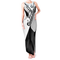 Golf Club Monochrome Design Tank Maxi Dress with Golf Ball and Club Graphic and Custom Name Print - Wonder Print Shop