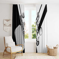 Golf Club Monochrome Design Window Curtain with Golf Ball and Club Graphic and Custom Name Print - Wonder Print Shop