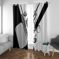 Golf Club Monochrome Design Window Curtain with Golf Ball and Club Graphic and Custom Name Print - Wonder Print Shop