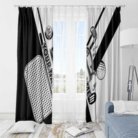 Golf Club Monochrome Design Window Curtain with Golf Ball and Club Graphic and Custom Name Print - Wonder Print Shop