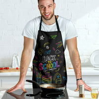 Back To School New Year New Chapter Apron Colorful Neon Chalkboard Doodle School Supplies