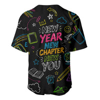 Back To School New Year New Chapter Baseball Jersey Colorful Neon Chalkboard Doodle School Supplies