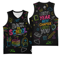 Back To School New Year New Chapter Basketball Jersey Colorful Neon Chalkboard Doodle School Supplies
