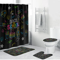 Back To School New Year New Chapter Bathroom Set Colorful Neon Chalkboard Doodle School Supplies